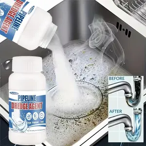 Powerful Drain Cleaner Powder, Quickly Dissolves Grease and Food Residue, Prevents Odors and Clogs, Essential for Kitchen, Bathroom, and Toilet Pipes