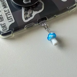 Dust Plug Mushroom Charm Light Blue for USB-C Devices