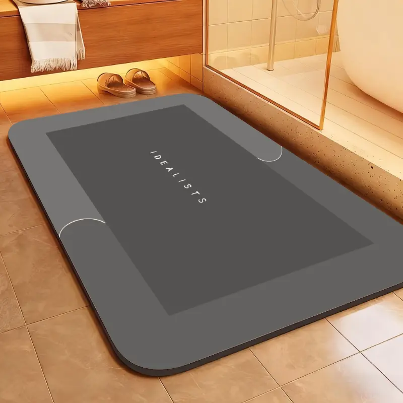 Premium Quick-Dry Bathroom Mat - Ultra-Absorbent, Non-Slip, Machine Washable, and Mildew-Resistant Rug for Shower, Kitchen, Laundry Room, and More with Geometric Design and Easy Cleaning bathroom accessories