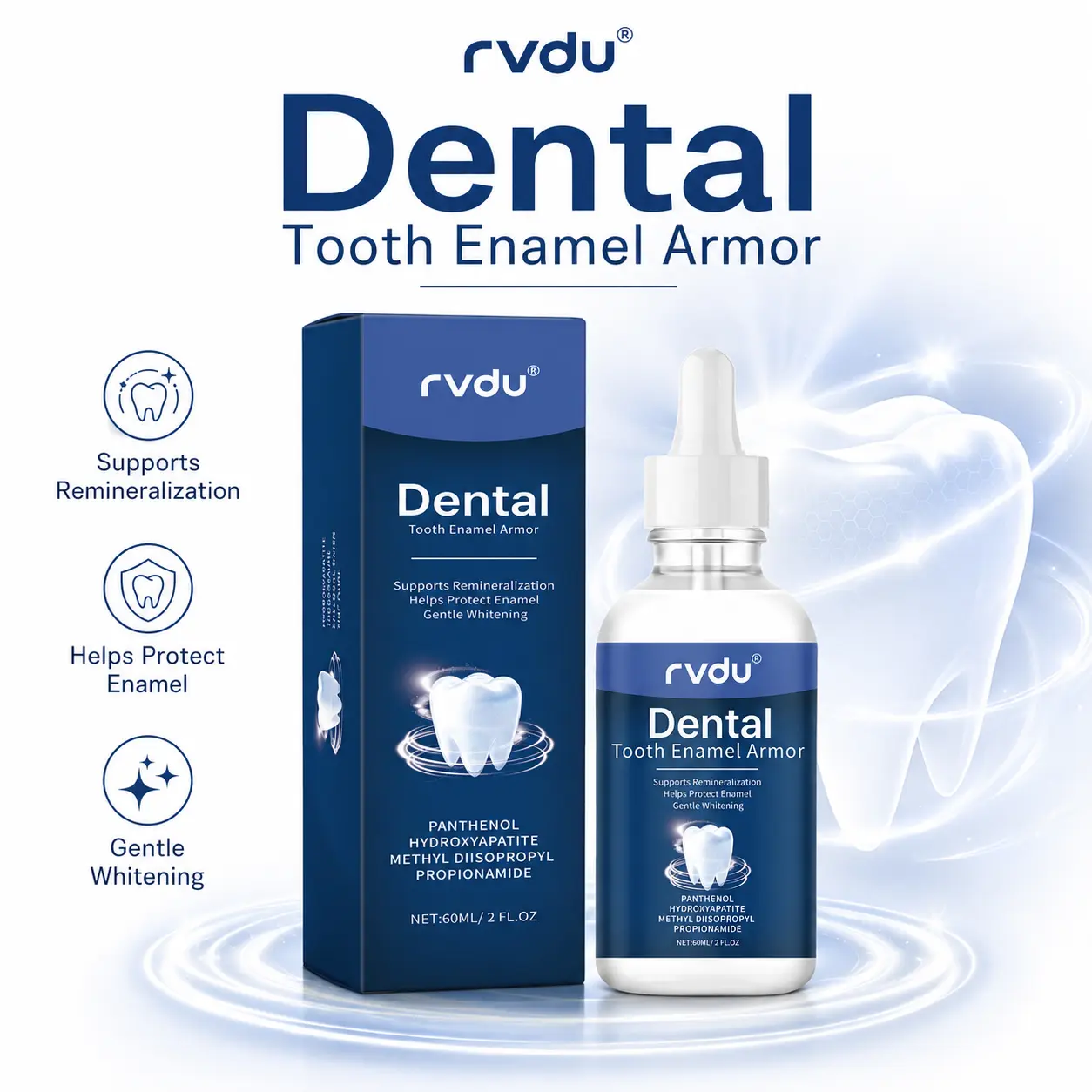 Fluoride-Free Hydroxyapatite Tooth Care Drops | Gentle Oral Care Formula for Fresh Breath & Bright Smile | Daily Teeth Care