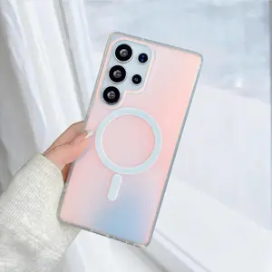 Magnetic Case For Samsung Galaxy S26 S25 S24 S23 S22 Holographic Iridescent Color Changing Effect] Fashion Slim Cute and Unique Matt Protective Phone Cover