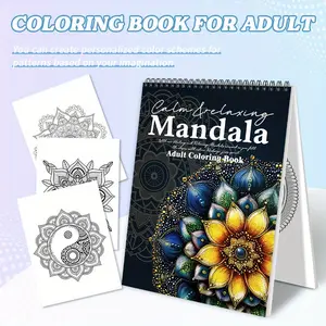 Adult Color Book Mandala Series 24 Pages High Quality A4 Paper Single-Sided Spiral Binding for Mindfulness Relaxation, Unique Hand-Drawn Designs for Creative DIY, Perfect Gift for Birthdays & Holidays