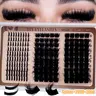 300D/200d160d/120D/100D/80D/60D Lash Clusters with Spikes and Bottom Lashes, 190-290 Pieces, Fluffy Volume D Curl Realistic Anime Mink Lashes, Volume Eyelashes