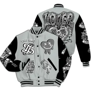 Grey Wolf Sneaker Match Varsity Jacket, Attitude Graphic Urban Bomber, Bold Streetwear Layer, Statement Outfit Gift For Hypebeast Fans