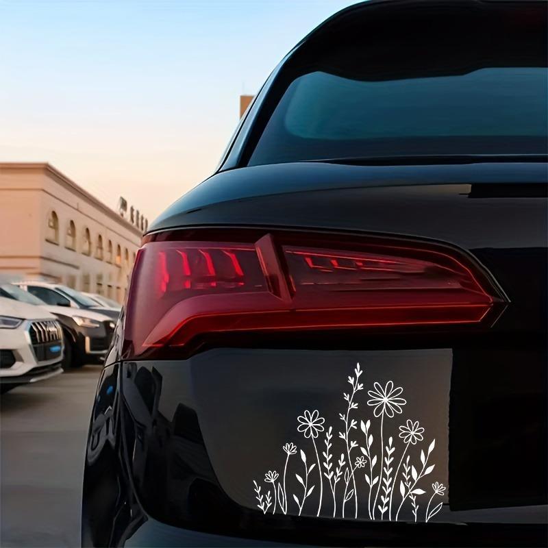 Flower Pattern Car Sticker, 1 Count Car Window Decal, Car Exterior Decorative Sticker, Universal Car Decorative Accessories for Car Window Bumper, Decal for Cars