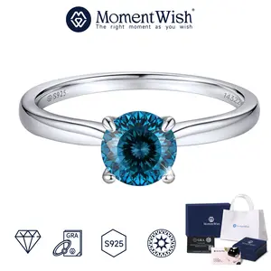 【#13 Customized Minimalist Ring】MomentWish Minimalist Promise Rings for Her, 1 Carat Customized Birthstone Engagement ring