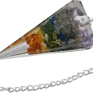Péndulos de cristal de orgón de chakra para adivinación y radiestesia péndulo de cristal con verdadero movimiento de péndulo cristal espiritual