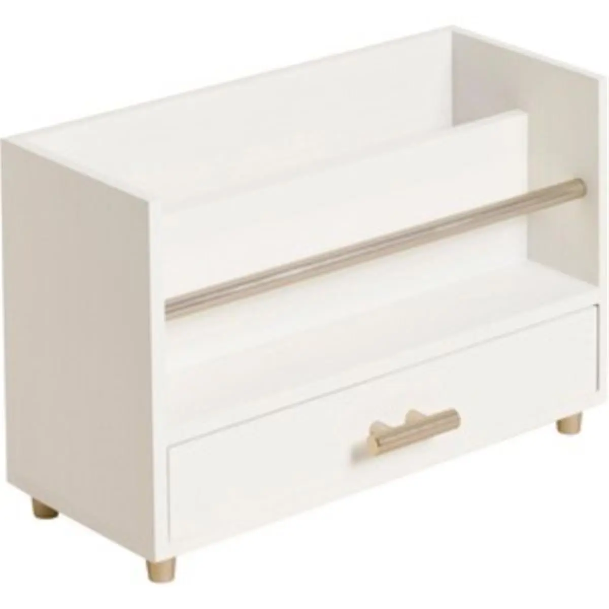 U Brands Juliet Wood Desk Organizer with 2 Open Compartments, 6" x 3.8" x 9.5" Letter Sorter & File Racks, Desk Setup Accessories for Business Needs