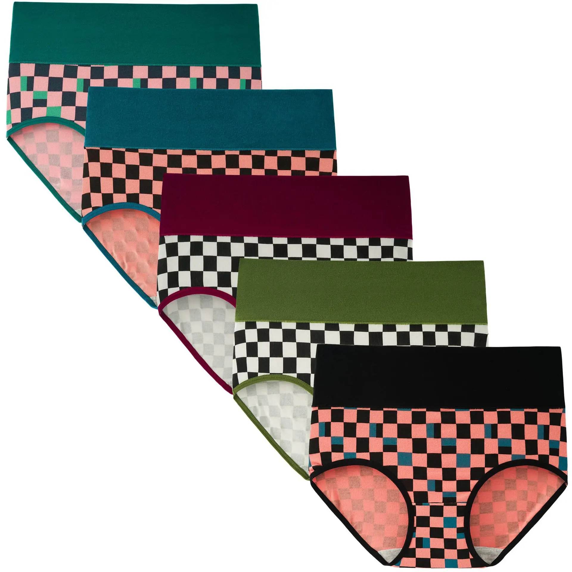 Women's High Waisted Cotton Panties 5-Pack, Soft & Breathable Underwear, Comfortable Full Coverage Briefs for Everyday Wear, Stretchy & Durable Bag Lingerie Fabric