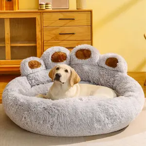 Fluffy Dog Bed Winter Plush Kennel Accessories Pet Products Large Dogs Beds Bedd