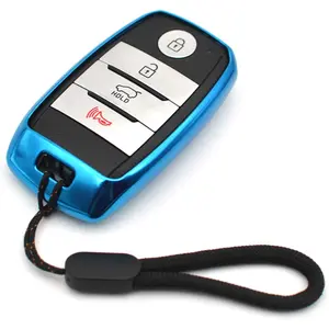 Fit for Kia Forte Rio NIRO Forte Koup Optima Sedona Sorento Soul Forte5 Soul EV Sportage Blue TPU Key Fob Cover Case Remote Holder Protector Keyless Entry Accessories, NOT FIT Flip Keycar essentials,car decor for girls