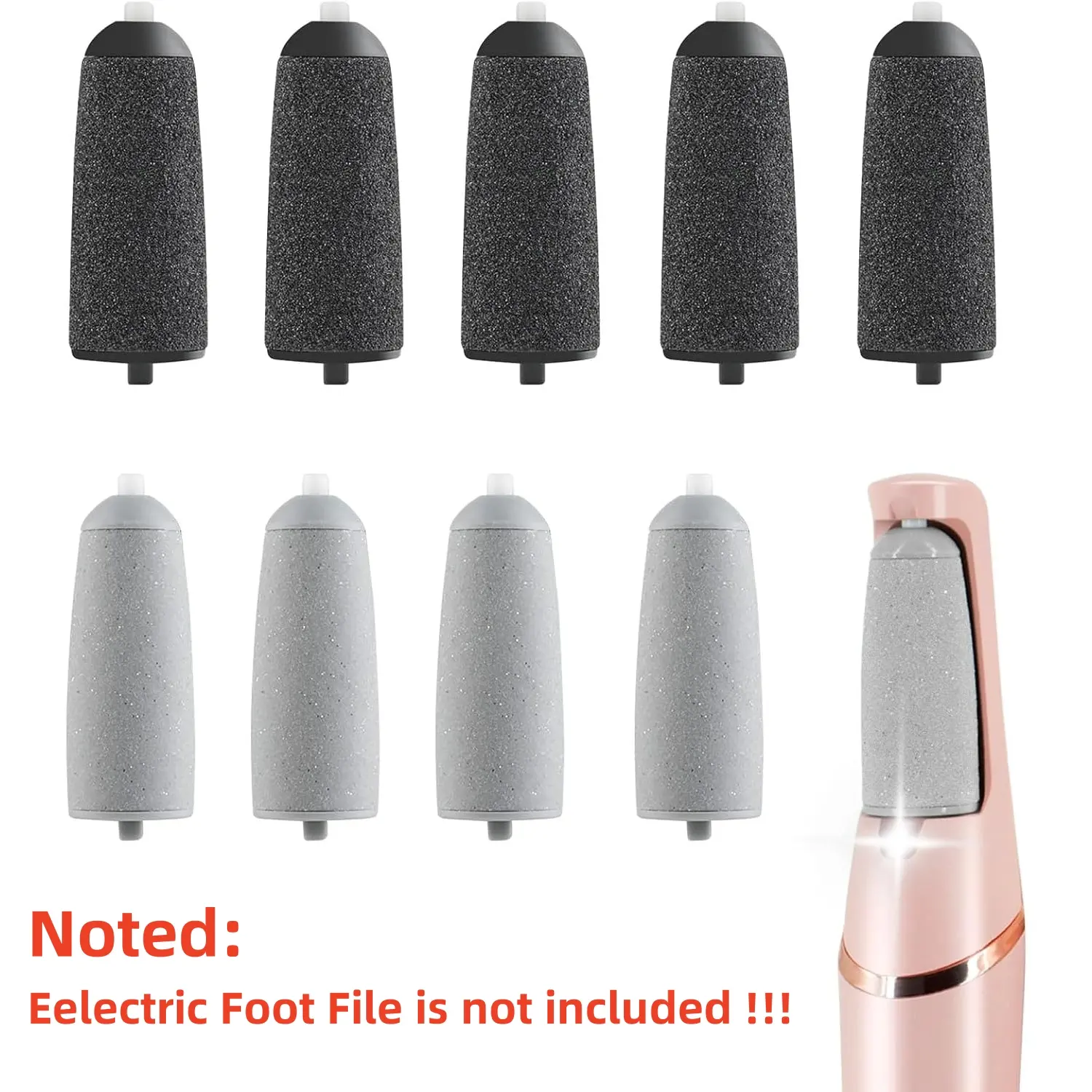[Eelectric Foot File Is Not Included] 9 Pack Replacement Rollers for Haootadiy Flawless Pedi, Eelectric Tool Foot File,Flawless Pedi Replacement Heads - (5 Coarse& 4 Fine), Car Trim Tools Nail Drill Bits Manicure Smooth Water Proof Crystal Daily summervib