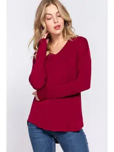Burgundy Long Sleeve Dolman