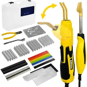 Plastic Welder 2 in 1,Plastic Welding Kit  Bumper Repair Kit,4 Types of Plastic Welding Staples,Plastic Welding Rods Consumables Kit,YELLOW.