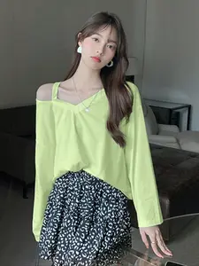 Summer Fluorescent Basic Loose Fit Sleeveless T-Shirt, Casual Neckless Style Women's Tee, Trendy Fashion for Warm Weather