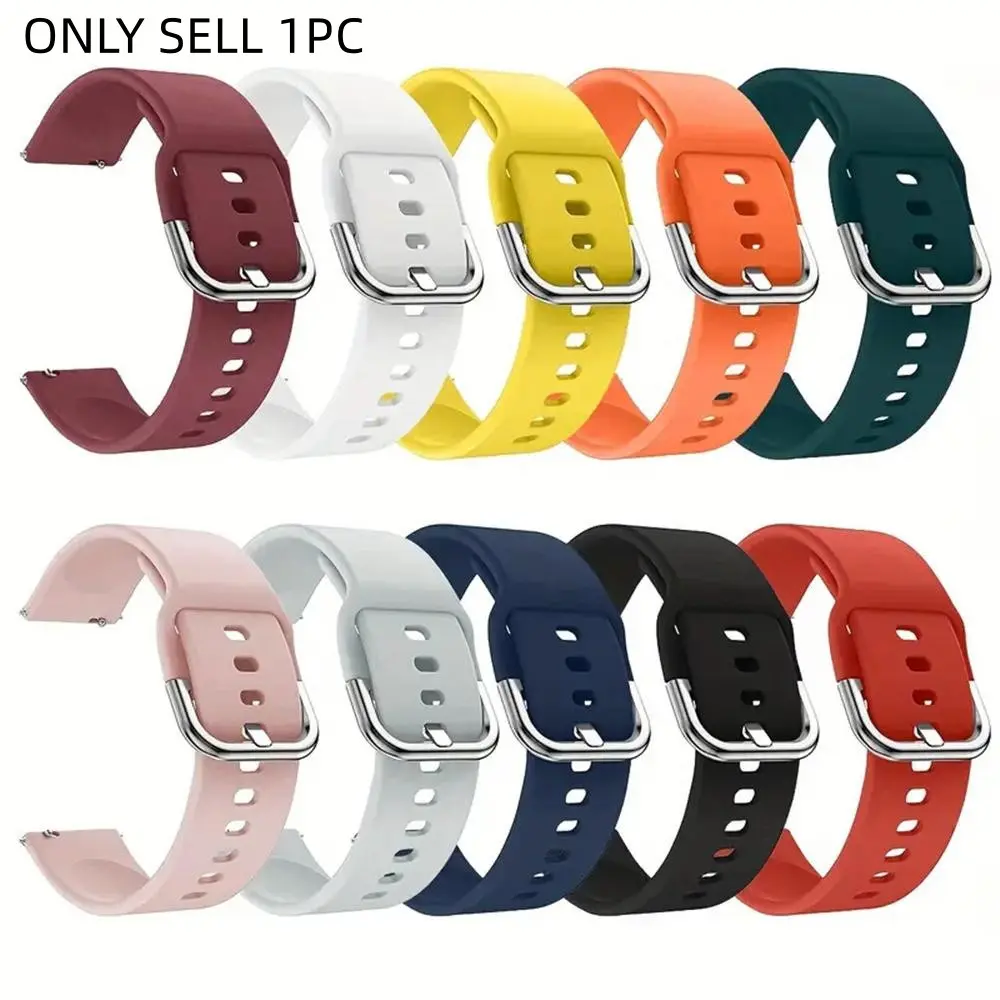 20mm 22mm Silicone Watch Bands, Smart Watch Straps, Smart Watch Accessories, For Samsung Galaxy Watch Active 2 Bands 40mm 44mm/Galaxy Watch 3 41mm 42mm/Gear S2 S3 22mm Amazfit Gtr Buckle Wristband Smartwatch Strap