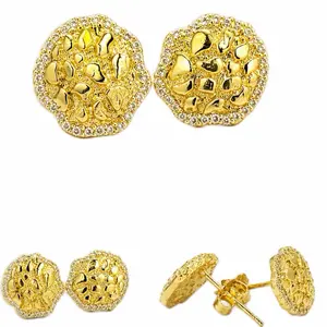 Nugget Earrings 10mm Gold Plated