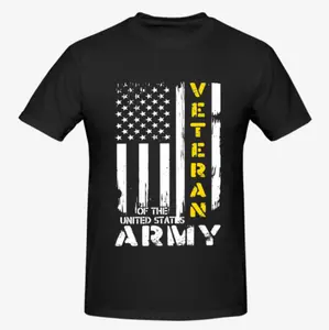 [Graphic Tee] US Army Veteran Distressed Flag Tee | #Streetwear 100% Cotton Soft Breathable Casual T-Shirt, Comfortable Cool Sweat-Wicking Patriotic Graphic Top, Perfect for Army Veterans, OOTD & Daily Wear