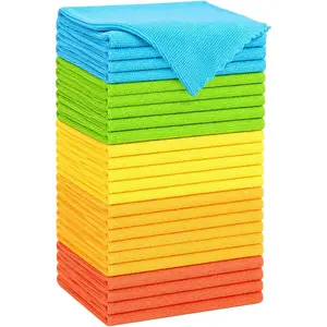 Microfiber Cleaning Cloth, 24 Pack Highly Absorbent Cleaning Rags, Reusable Lint Free Cloths Microfiber Rag for House, Kitchen, Car Care, 11 x12 inch, Multicolor
