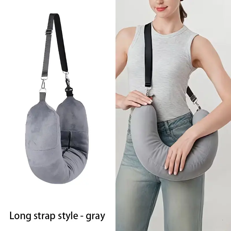 1pcs Portable U-Shaped Pillow Travel Neck Cushion, Soft Crystal Microfiber Fabric, Hand Wash Only, Ideal for Long Flights, Camping, Outdoor Activities, Neck Rest Cushion