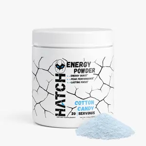 HATCH Energy Powder Cotton Candy Flavor - Sugar-Free Sugar Sport Beverage for Balanced Energy & Focus, 4.94 oz, 20 Servings