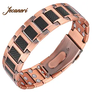 Jecanori Copper Magnetic Bracelet for Men, 3X Strength Pure Copper Bracelet for Men,Ideal Gift Durable Wearable SpringStatements