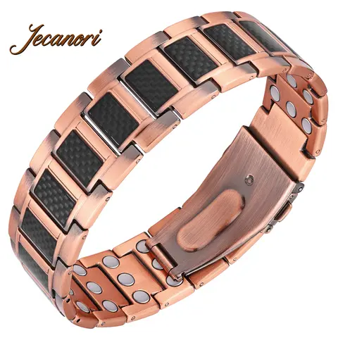 Jecanori 3X Strength Pure Copper Energy Magnetic Men's Fashion Accessory - Masculine Bracelet Style, High Quality Durable Wearable, Daily Use Ideal Gift