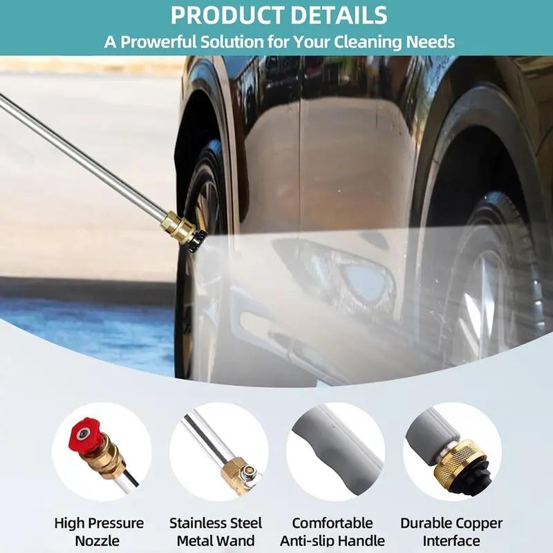 Jet Nozzle Power Washer for Garden Hose, Includes 2 High-Pressure Nozzles and Quick Connectors | Hydro Jet High Pressure Washer Tools for Car, Patio, Driveway & Outdoor Cleaning