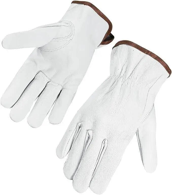 12 Pairs Genuine Goatskin Safety Gloves – Durable, Comfortable & Versatile Work