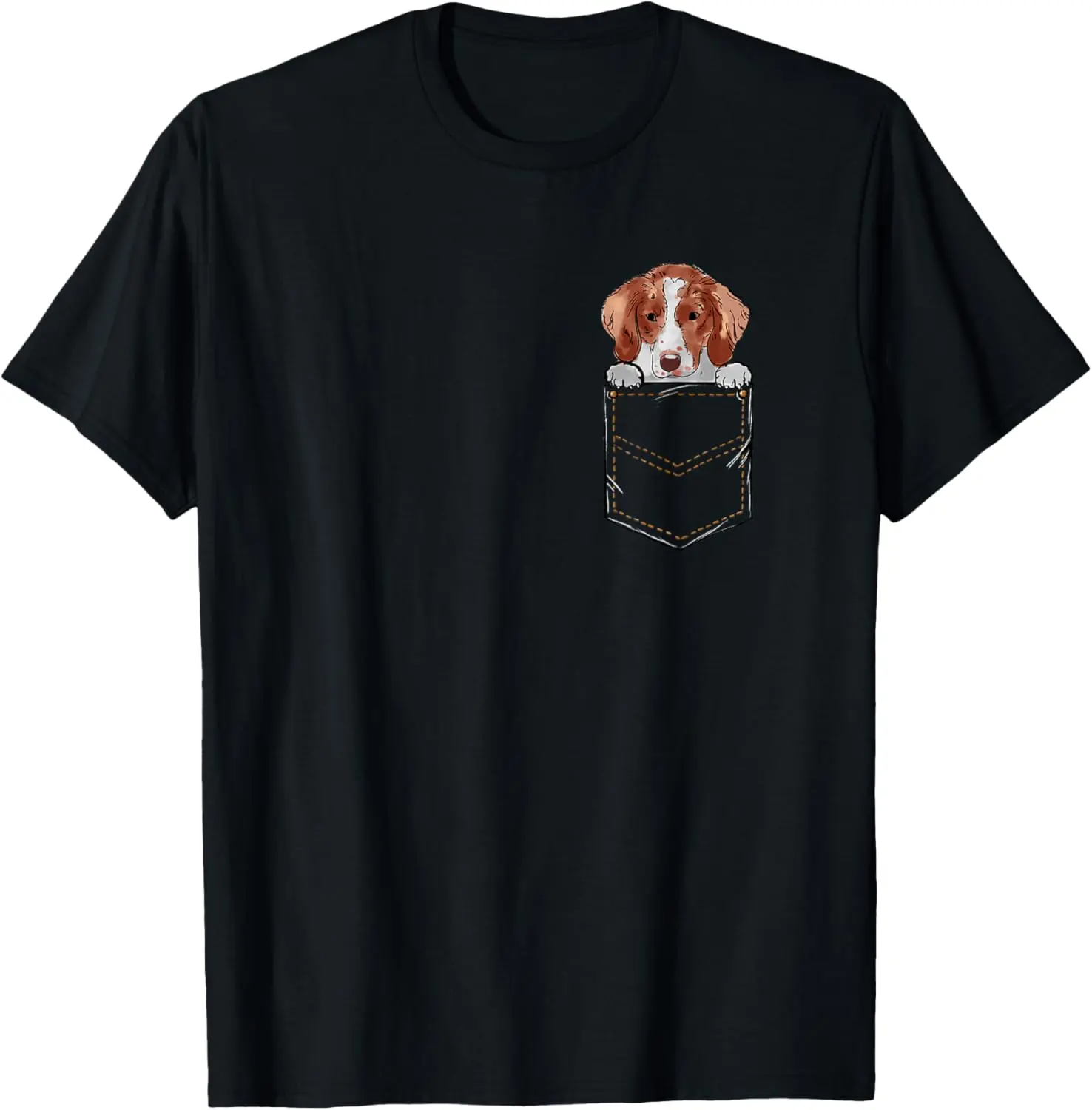 Brittany Spaniel Brittany Dog Puppy Pet Pocket T-Shirt