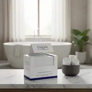 50 Pack Boxed Face Towels, Home Use Disposable Soft Towels, Thickened Large Absorbent Makeup Remover Towels, Cleansing Towels