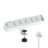 TESSAN 1250W Desk Clamp Power Strip 10 Ft, 2100J Surge Protector, 5 Outlets with 2 USB C 2 USB A, Flat Plug Extension Cord with Multiple Outlets Usb C Charging Usb Type C