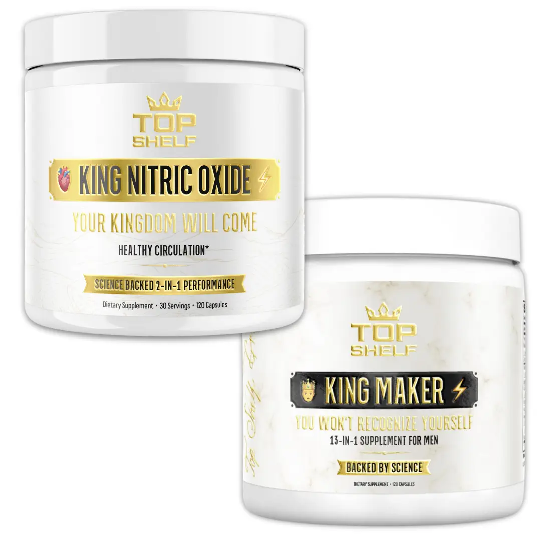 TOP SHELF King Maker + King Nitric Oxide Bundle - 15-Hour Supplement for Natural...