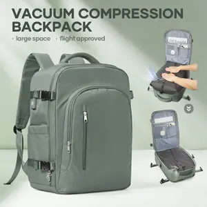 Kibachev Travel Vacuum Backpack for Women Men Large Capacity, Airport Approved Travel Laptop Backpack, Personal item Carry On Airback Backpack, School Backpack for College