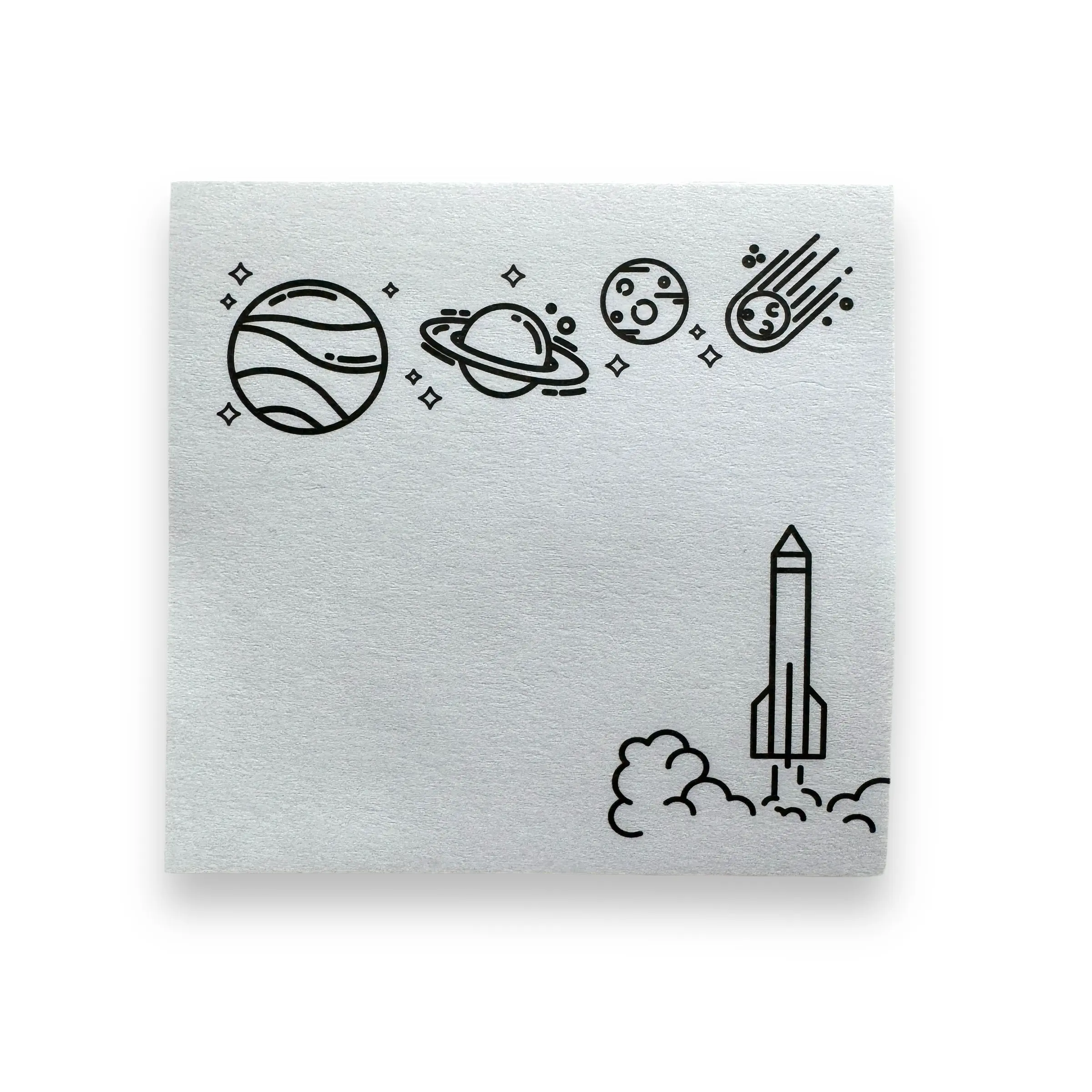 Space Post-it Notes - A Brighter Year- Color Your Own Sticky Notes, Bold, Simple, Easy, Stress Relief, Adult Coloring Books, Office Supplies