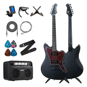 Tostar 39" Electric Guitar Kit with 10W Amp P90 Pickup Black Matte Finish Tune-O-Matic Bridge Solid Body for Adults with Tuner Capo 4 Picks Strap Gig Bag Christmas Gift