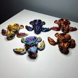 Daisy The rose turtle 3-D printed articulated, adorable turtle Decoration Smooth Eye