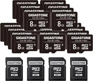 Bulk 20-Pack 8GB Micro SD Cards - High-Speed Full HD Video for Action Cameras, Drones & Security Systems - Class 10 with Adapters