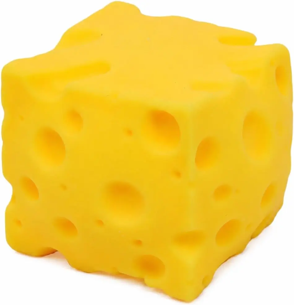 Cheese Squishy Toy, 1 Pack Soft Cheese-Shaped Squeeze Toy for Stress Relief, Sensory Fidget Toy for Adults, Big Cheese Squishy Desk Toy, Novelty Gift – Yellow