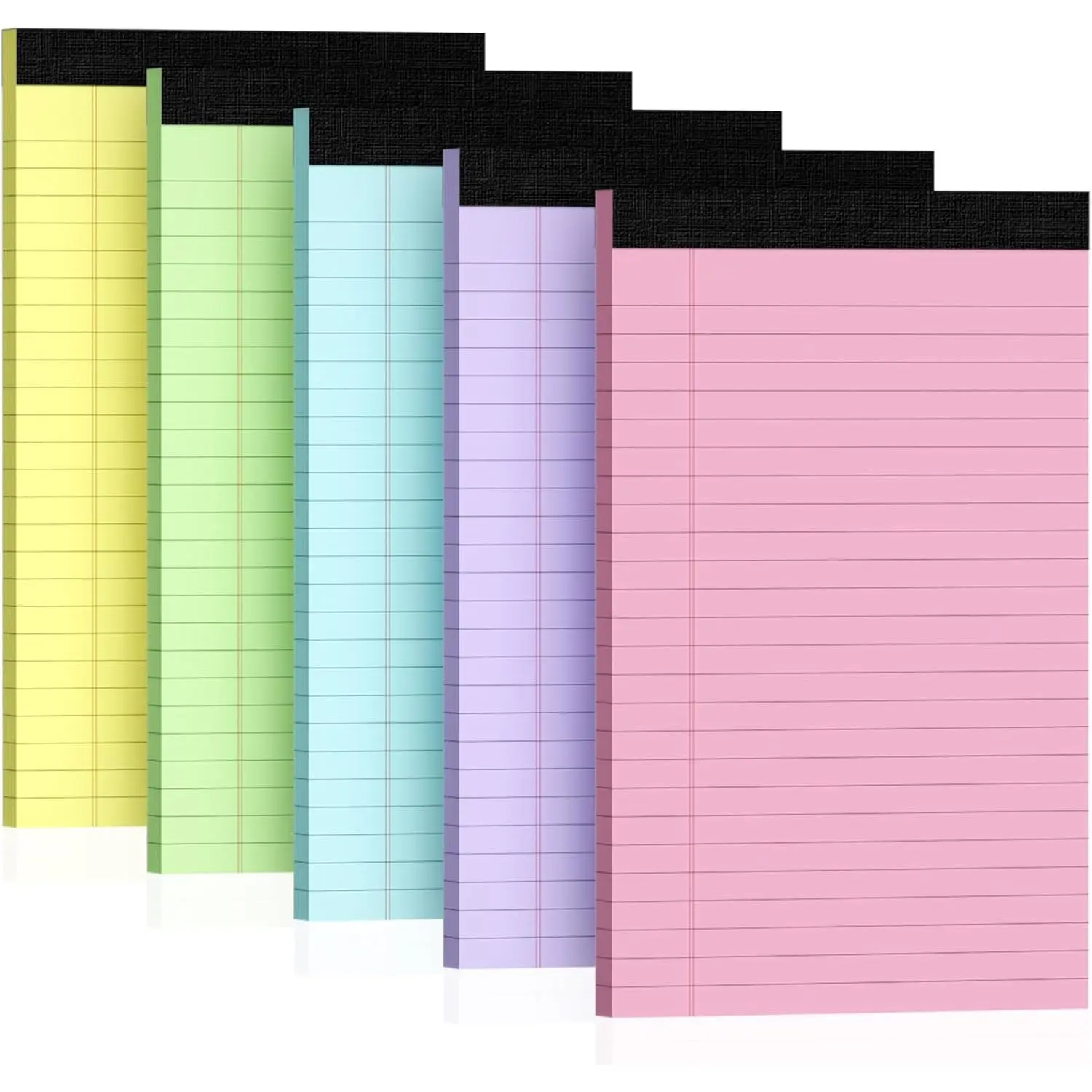 5-Pack Colorful Notebooks, University Style, Writing Pad, Notepad, Legal Sticky Notes, Tear-Off Pages, Ideal for Work, School, Office Supplies, Student Notebook, Study Essentials, Aesthetic School Supplies
