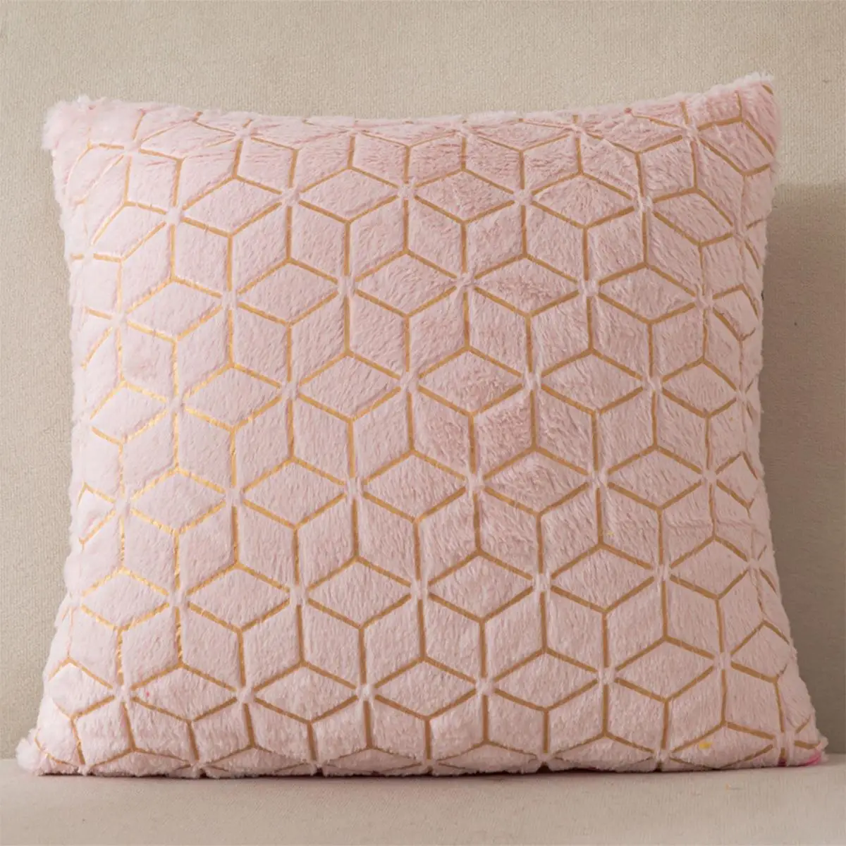 Plush Checkered Cushion Cover without Filler, 1 Count Home Soft Throw Pillow Cover, Modern Square Pillowcase for Home Decoration, Father's Day Gift