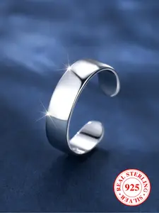 S925 Sterling Silver Simple Plain Open Toe Ring, Fashionable Toe Ring for Women & Girls, Trendy All-match & Exquisite Jewelry for Birthday Gift, Trendy Fine Jewelry