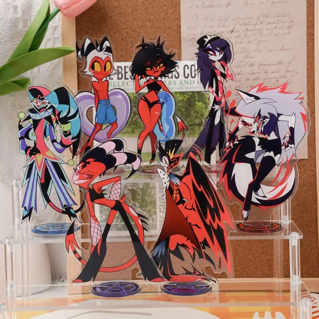 Helluva Boss Character Acrylic Standee Gift – Fizzarolli, Moxxie,Millie,Blitzo,Stolas,Loona – Anime Fan Collectible Display