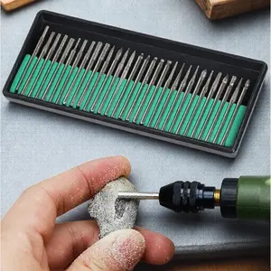 30 Pcs 3mm Diamond Grinding Needles Set - High Precision Carving, Grinding & Polishing Tools for Jade, Glass, Stone, Woodworking & DIY Crafts - Wear-Resistant Electric Rotary Tool Accessories