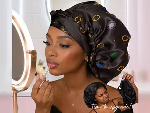 Custom Satin Bonnet, Satin bonnet for curly hair, Sleep Cap, Silky bonnet, Head Wrap, Satin Bonnet for Women, Satin Bonnet Lined