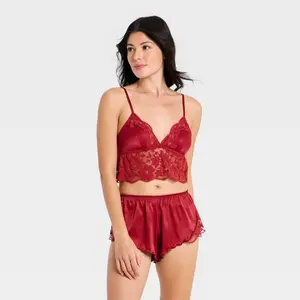 Women's Satin & Lace Lingerie Set - Auden
