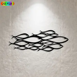 1pc Fish School Metal Wall Art, Dynamic Fish Statue Mural, Ideal Gift for Easter, Thanksgiving, Coastal Decor Enthusiasts, Rust-Resistant Metal Wall Decor Wall Sculptures, Perfect for Bathroom Wall & Garden Fence Wall, Vibrant Nautical Themed Decor