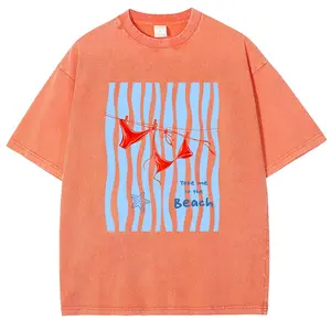 Take Me To The Beach Bikini Graphic Oversized T-Shirt, Vintage Washed Summer Coastal Aesthetic Tee, Unisex Streetwear Casual Top
