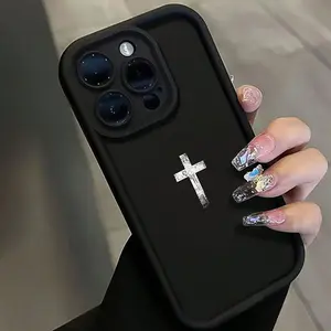Phone Case - 1pc High Bamboo Black Cross Pattern TPU Material Anti-Fall Precise Hole Full Coverage Case Suitable for Iphone Phone Case Iphone 6/7/8/X/11/12/13/14/15/16 Pro/16 Pro Max/16Plus