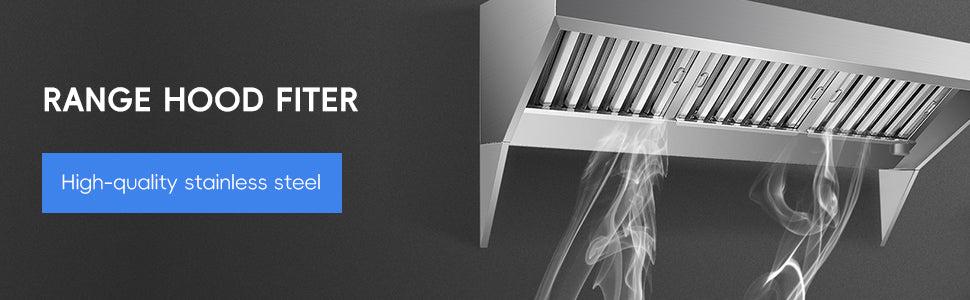 GARVEE Hood Filter, 5 Grooves Commercial Kitchen Range Hood Filter, 430 Stainless Steel, For Grease Rated Commercial Kitchen Exhaust Hoods, 6-Pack - 19.5 x 19.5 Inch